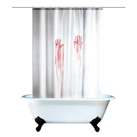 Blood Bath Horror Movie Bloody Handprint Shower Curtain