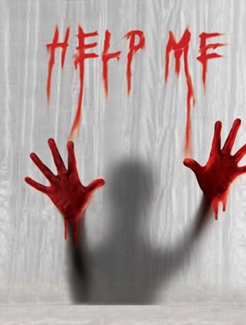 help me shower curtain bloody hands