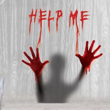 help me shower curtain bloody hands