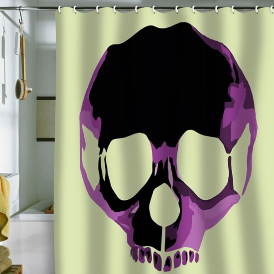 DENY Designs Amy Smith Pink Skull Shower Curtain
